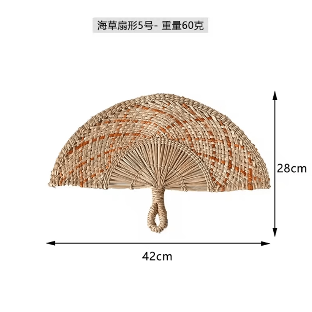 Nordic Seaweed Woven Wall Fan Decor Handcrafted Boho Rattan Hanging For Home 16