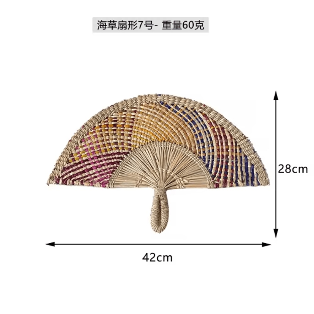 Nordic Seaweed Woven Wall Fan Decor Handcrafted Boho Rattan Hanging For Home 18