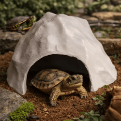 3d printed reptile hide cave – realistic shelter decor for reptiles & amphibians