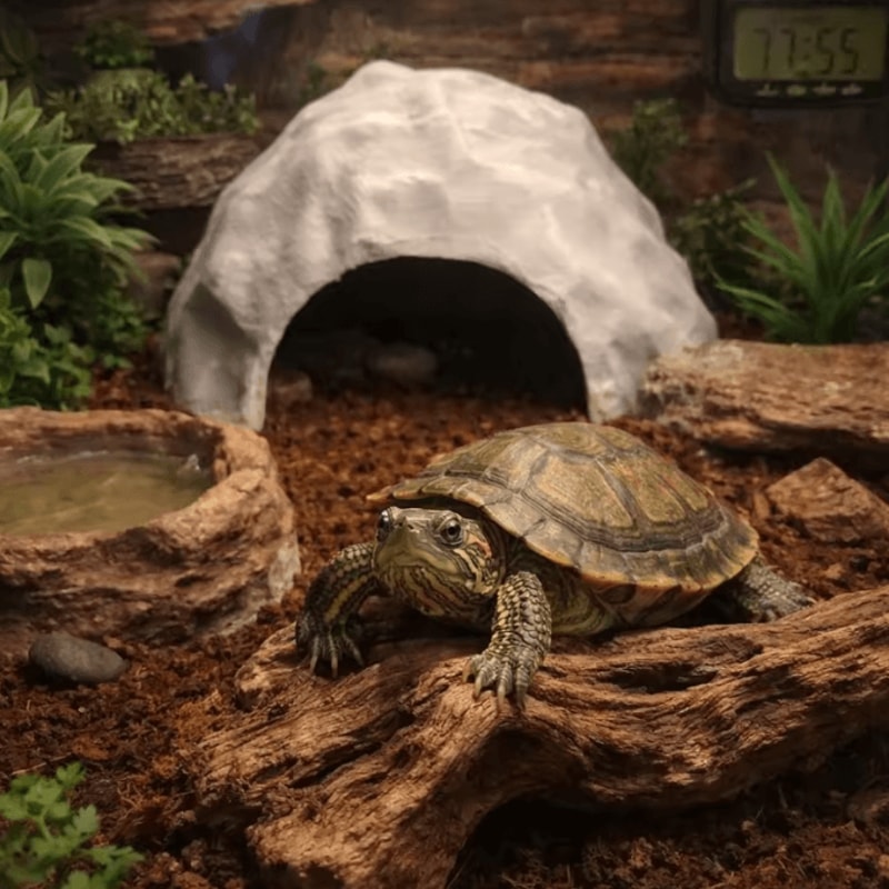 3D Printed Reptile Hide Cave Realistic Shelter Decor For Reptiles Amphibians 1