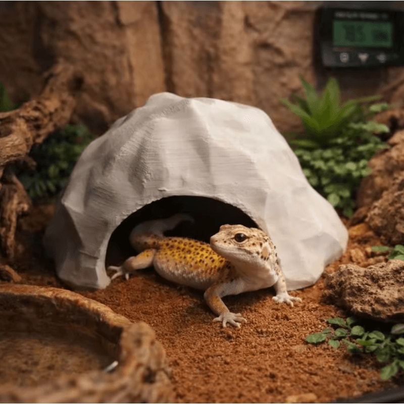 3D Printed Reptile Hide Cave Realistic Shelter Decor For Reptiles Amphibians 3