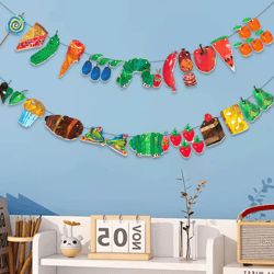 colorful very hungry caterpillar classroom decoration banner for kids learning spaces