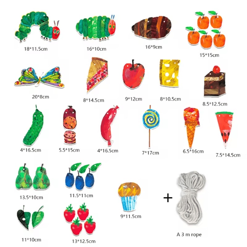 Colorful Very Hungry Caterpillar Classroom Decoration Banner For Kids Learning Spaces 5
