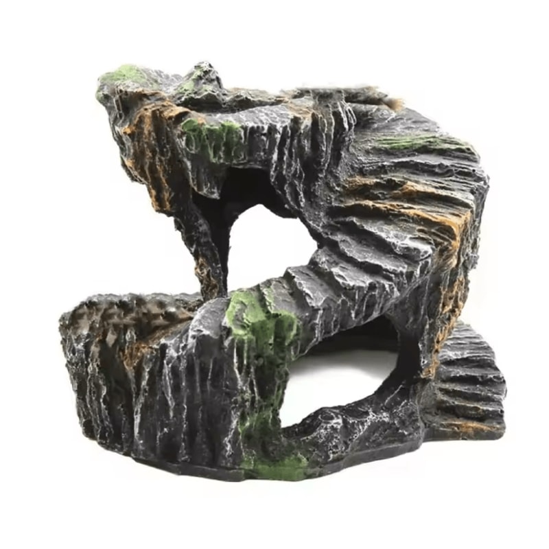 Natural Resin Turtle Basking Platform And Reptile Hiding Cave For Aquariums And Terrariums 5