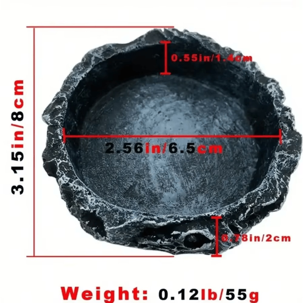 Realistic Stone Like Reptile Feeding And Water Bowl For Bearded Dragons And Small Reptiles 3