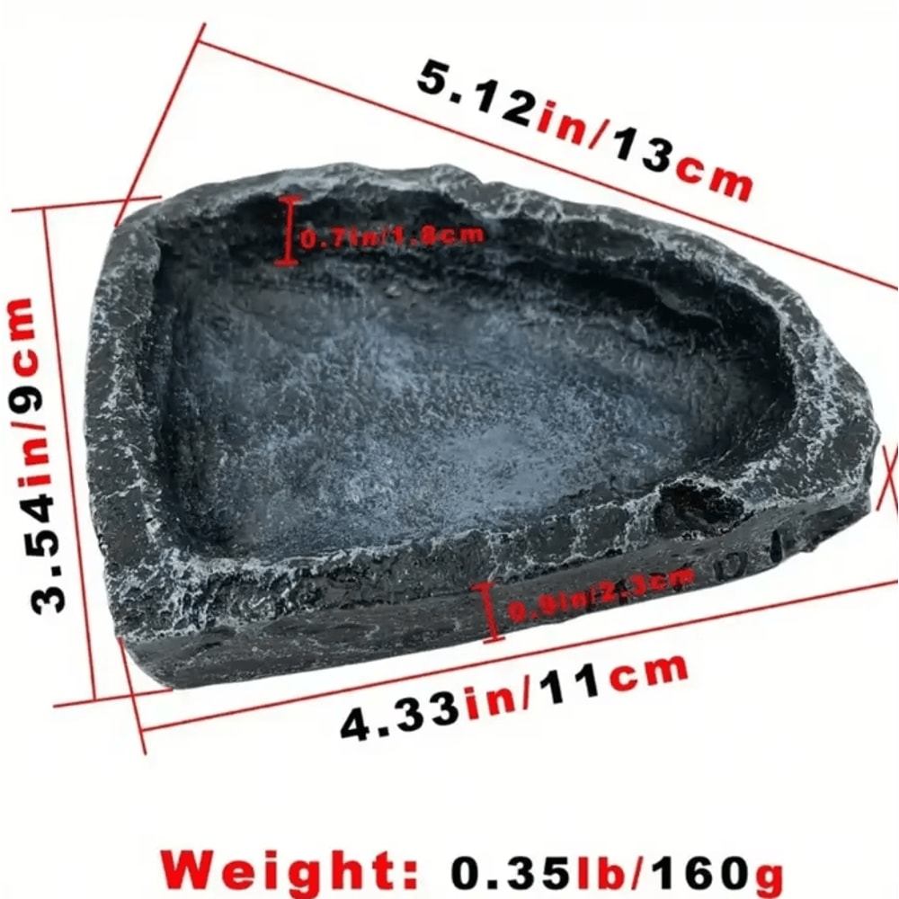 Realistic Stone Like Reptile Feeding And Water Bowl For Bearded Dragons And Small Reptiles 4
