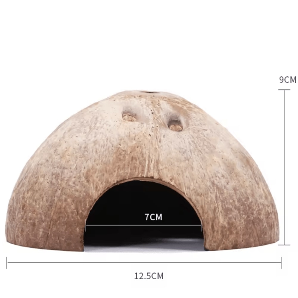 Natural Coconut Reptile Hide Cave For Turtles Lizards And Aquarium Habitats 4