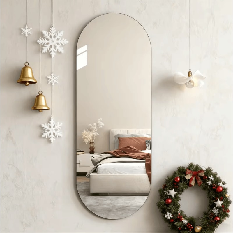 Acrylic Arched Full Length Self Adhesive Wall Mirror For Bedroom And Home Decor 0