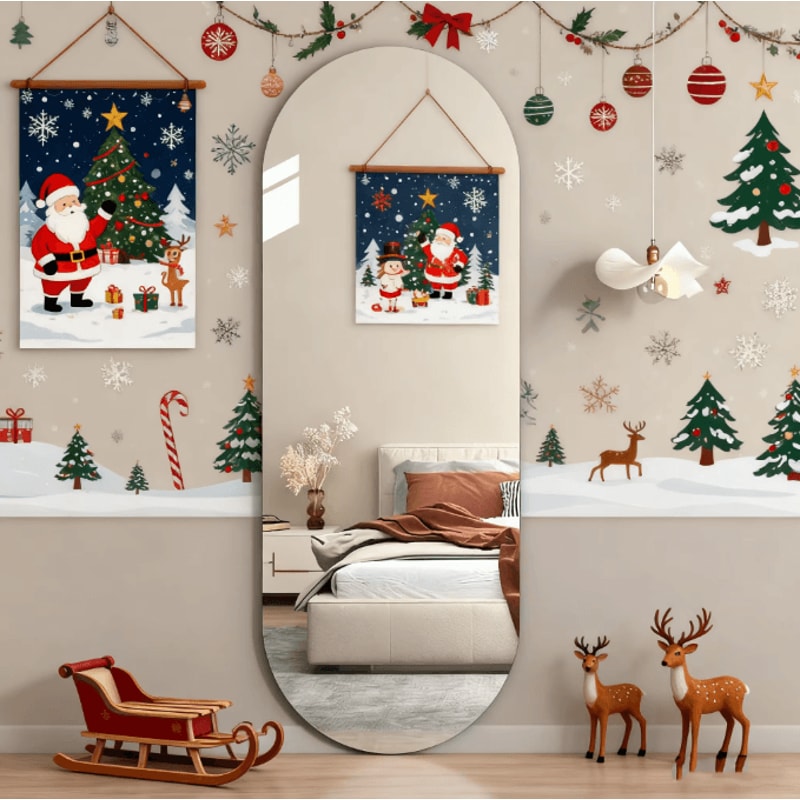 Acrylic Arched Full Length Self Adhesive Wall Mirror For Bedroom And Home Decor 1