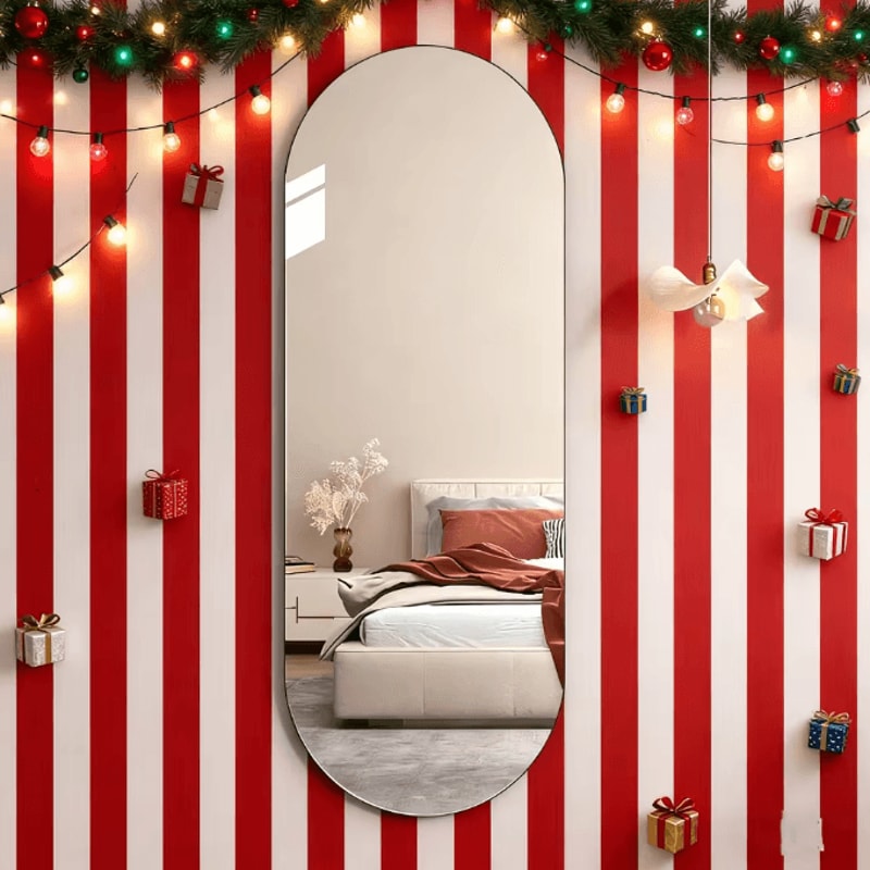 Acrylic Arched Full Length Self Adhesive Wall Mirror For Bedroom And Home Decor 3