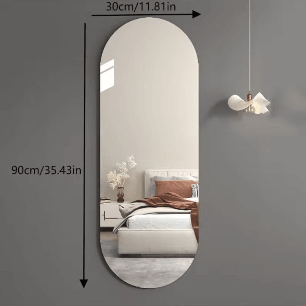 Acrylic Arched Full Length Self Adhesive Wall Mirror For Bedroom And Home Decor 4
