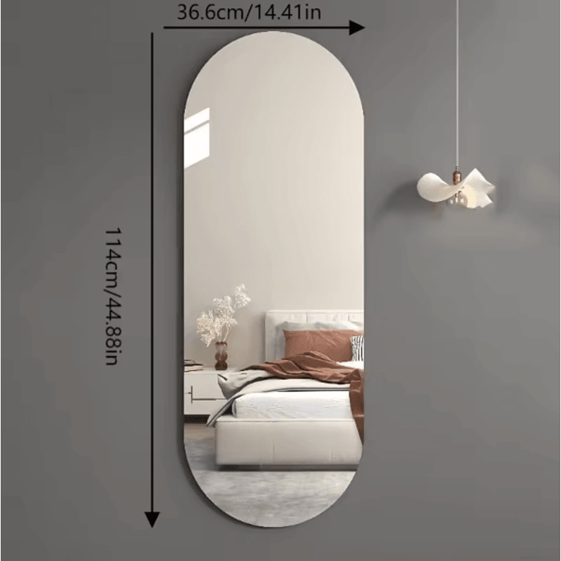 Acrylic Arched Full Length Self Adhesive Wall Mirror For Bedroom And Home Decor 5