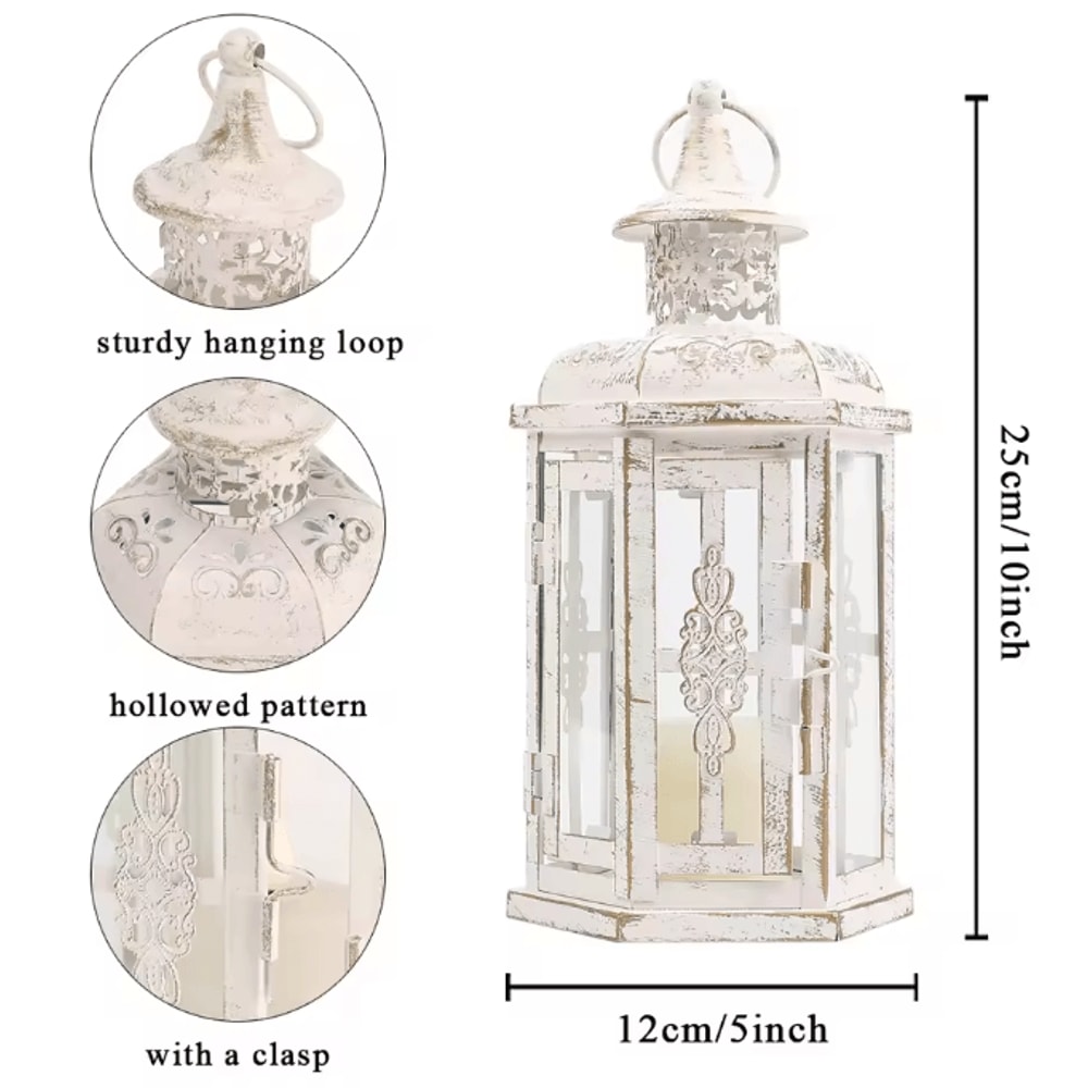 Vintage Hanging Metal Candle Lantern For Indoor Outdoor Wedding And Home Decor 3