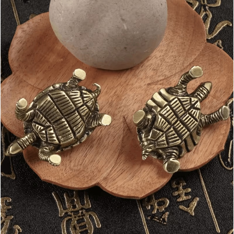 Antique Brass Turtle Ornament For Wealth Longevity And Desktop Decor 3