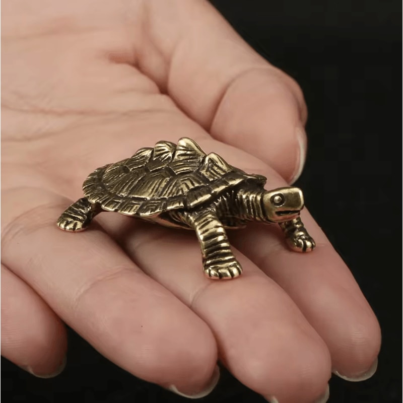 Antique Brass Turtle Ornament For Wealth Longevity And Desktop Decor 4