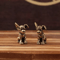 Antique Solid Copper Puppy Figurine For Desk Decor Tea Pets And Collectible Display 0