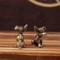 Antique Solid Copper Puppy Figurine For Desk Decor Tea Pets And Collectible Display 1
