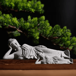 reclining meditating buddha statue for feng shui home garden and desk decor
