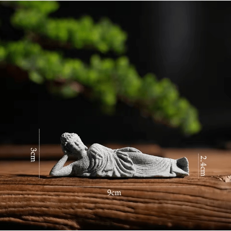 Reclining Meditating Buddha Statue For Feng Shui Home Garden And Desk Decor 4