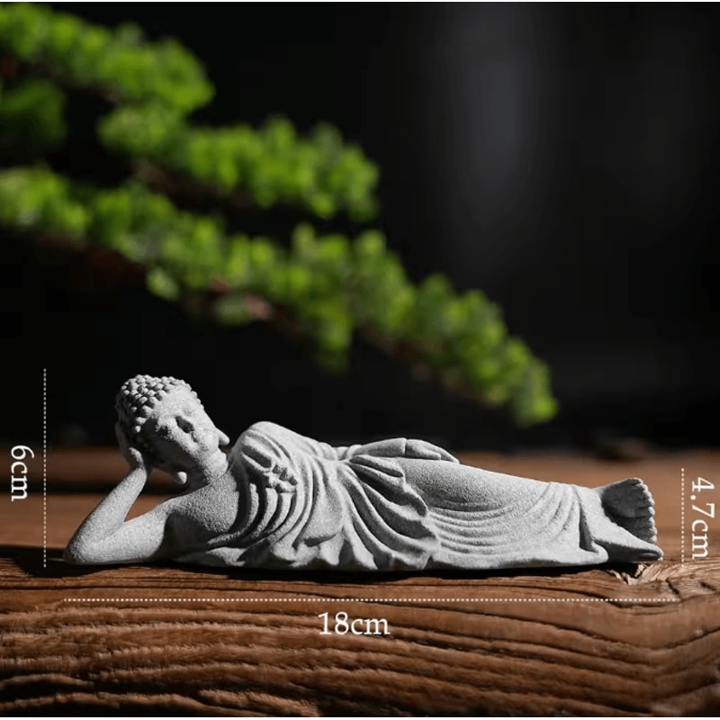 Reclining Meditating Buddha Statue For Feng Shui Home Garden And Desk Decor 5
