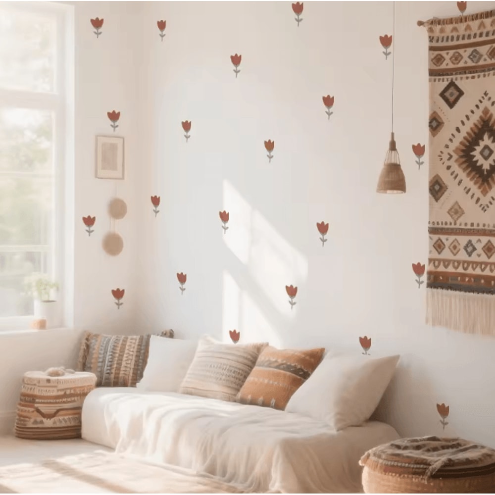 Boho Flower Wall Stickers For Girls Bedroom Nursery And Living Room Decor 3