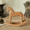 Hand Carved Wooden Horse Ornament Nordic Style Rocking Horse Desktop Decoration Commemorative Gift 0