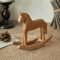 Hand Carved Wooden Horse Ornament Nordic Style Rocking Horse Desktop Decoration Commemorative Gift 1