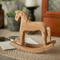 Hand Carved Wooden Horse Ornament Nordic Style Rocking Horse Desktop Decoration Commemorative Gift 2