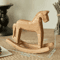 Hand Carved Wooden Horse Ornament Nordic Style Rocking Horse Desktop Decoration Commemorative Gift 3