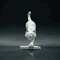 Modern White Geometric Leaping Cat Sculpture For Home And Desk Decor 1