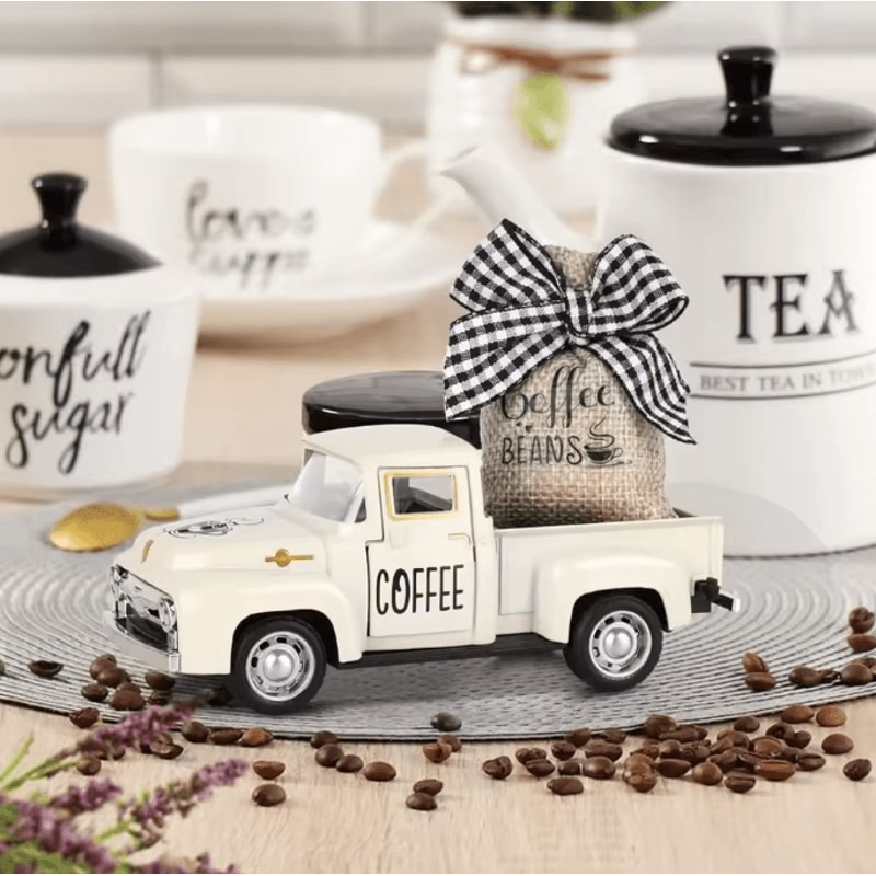 Vintage Alloy Coffee Truck Ornament For Coffee Bar And Farmhouse Desktop Decor 1