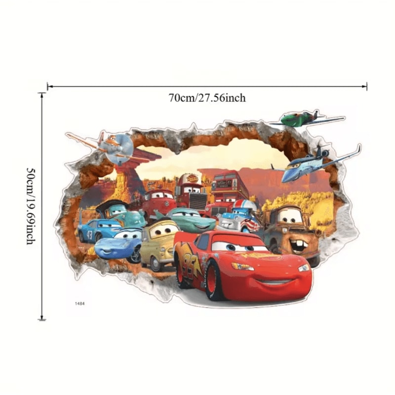 Disney Cars Lightning McQueen 3D Wall Stickers For Kids Bedroom And Playroom Decor 4