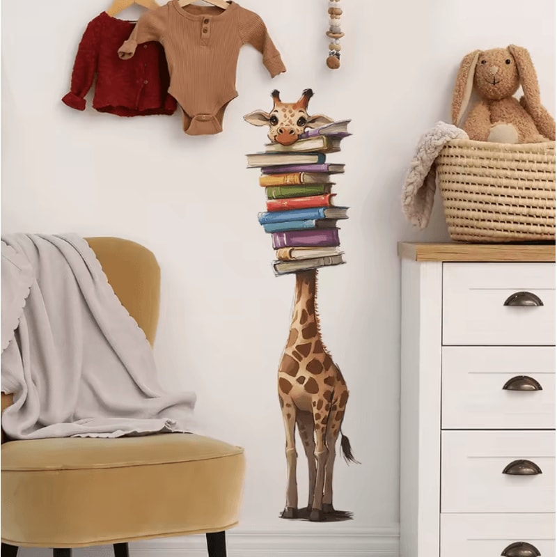 Cartoon Giraffe Wall Stickers For Kids Bedroom Nursery And Living Room Decor 2
