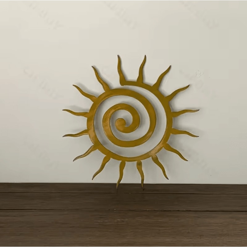 Antique Coiled Star Metal Wall Sculpture For Outdoor And Farmhouse Home Decor 0