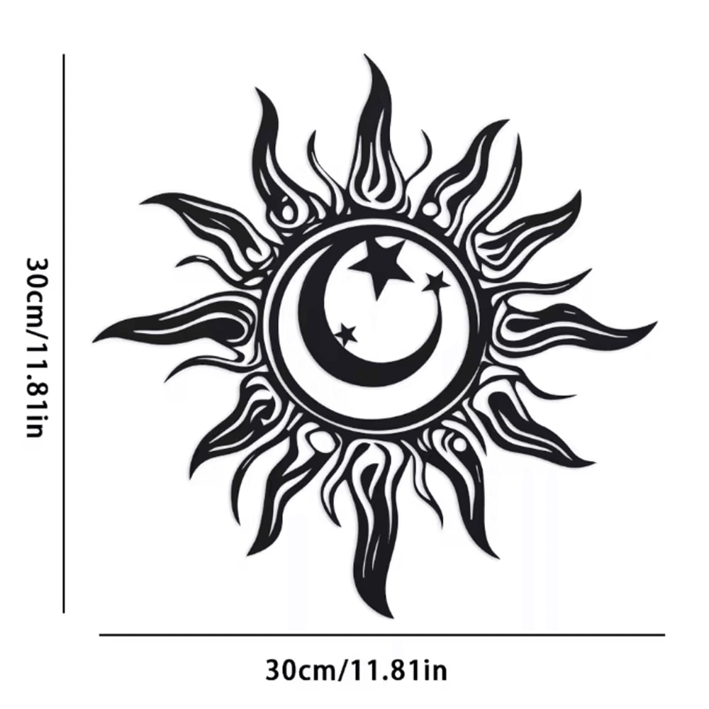 Art Deco Metal Sun Wall Sculpture For Indoor And Outdoor Home Decor 4