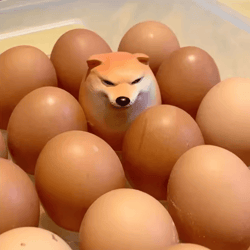 funny shiba inu egg figurine for desk decor and creative home decoration