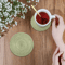 6Pieces Retro Green Wooden Coaster Set For Coffee Table And Home Bar Decor 2