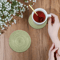 6Pieces Retro Green Wooden Coaster Set For Coffee Table And Home Bar Decor 2