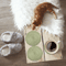 6Pieces Retro Green Wooden Coaster Set For Coffee Table And Home Bar Decor 3