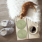 6Pieces Retro Green Wooden Coaster Set For Coffee Table And Home Bar Decor 3
