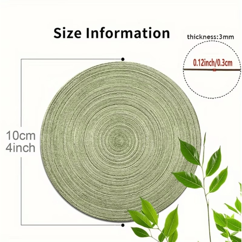 6Pieces Retro Green Wooden Coaster Set For Coffee Table And Home Bar Decor 5