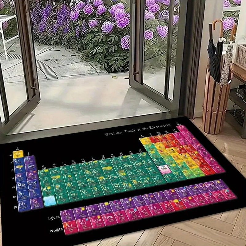 Periodic Table Learning Rug NonSlip Educational Science Floor Mat 9