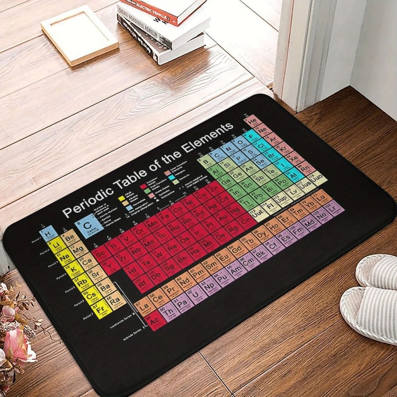 Periodic Table Learning Rug NonSlip Educational Science Floor Mat 12