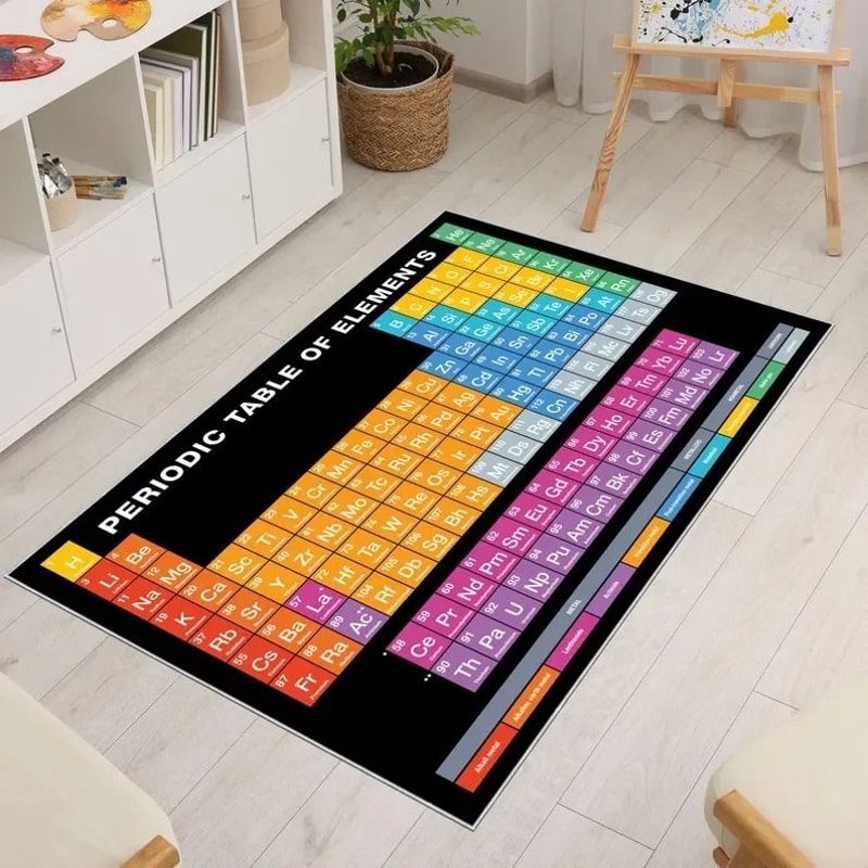Periodic Table Learning Rug NonSlip Educational Science Floor Mat 6