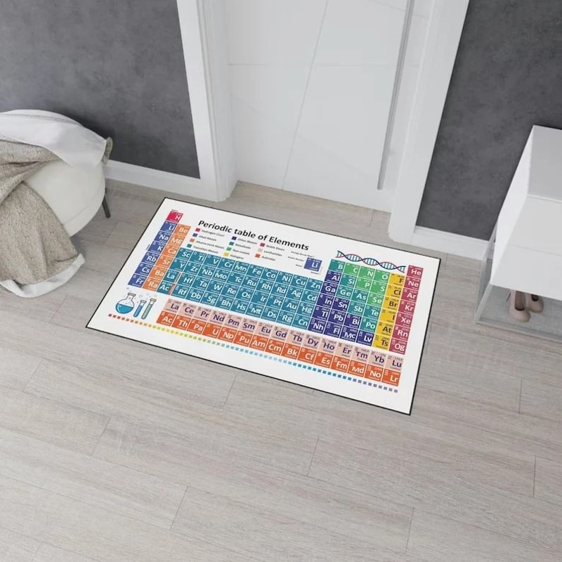 Periodic Table Learning Rug NonSlip Educational Science Floor Mat 14