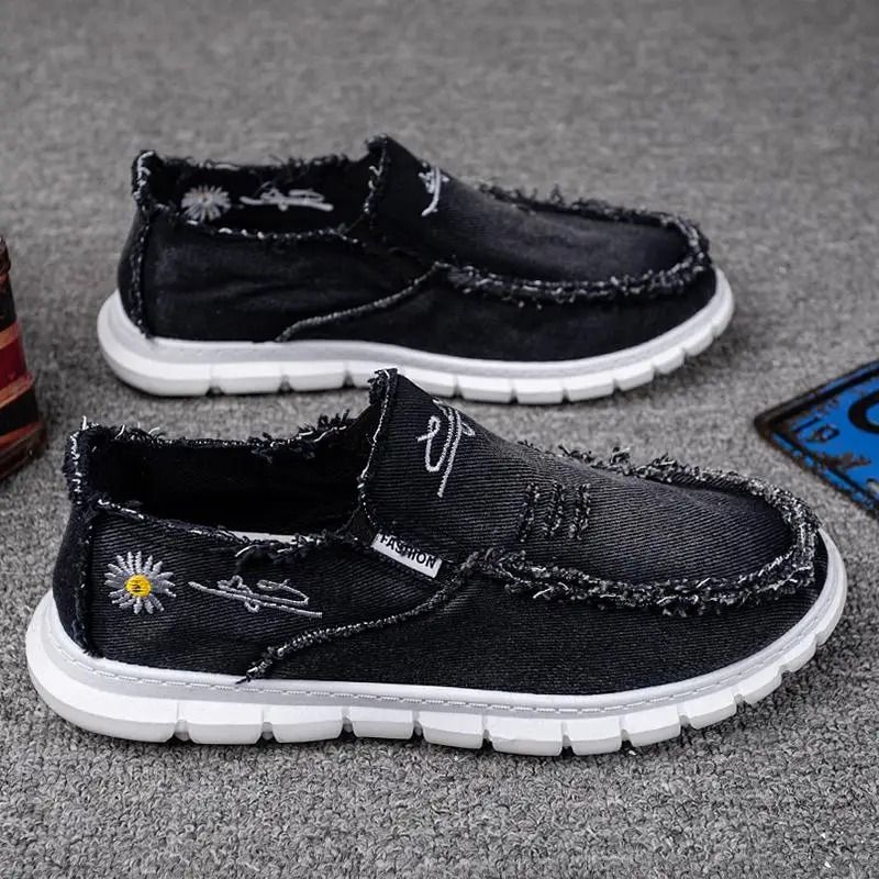 Womens Daisy Embroidered Denim Casual Sneakers 0