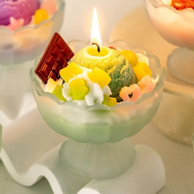 Ice Cream Dessert Scented Candle Home Decor Accent 0