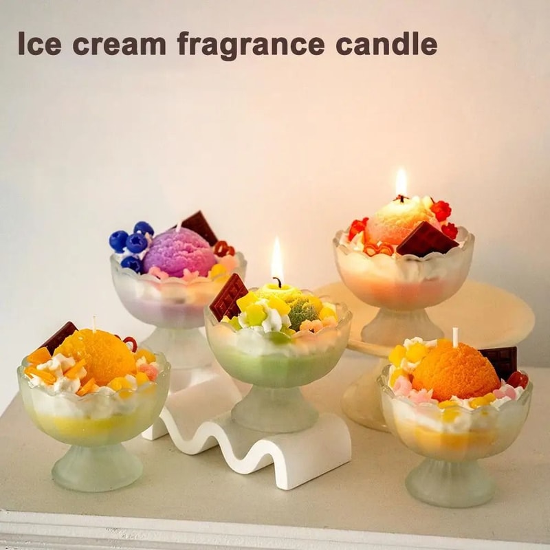Ice Cream Dessert Scented Candle Home Decor Accent 4