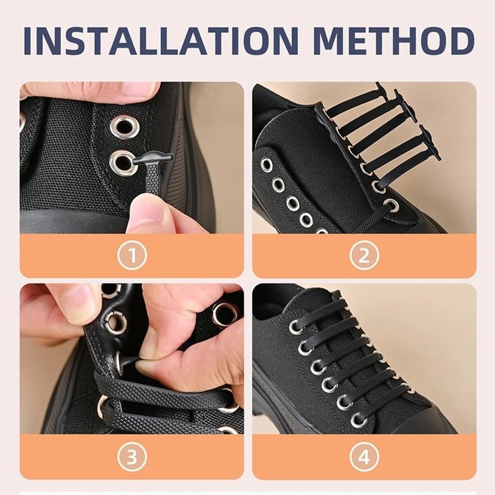 Silicone No Tie Shoelaces Elastic Shoe Laces 2