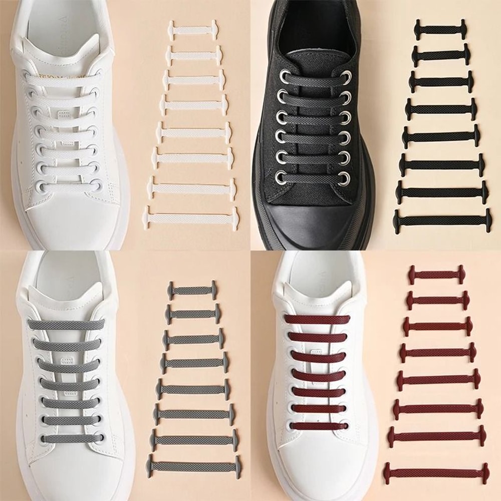 Silicone No Tie Shoelaces Elastic Shoe Laces 4